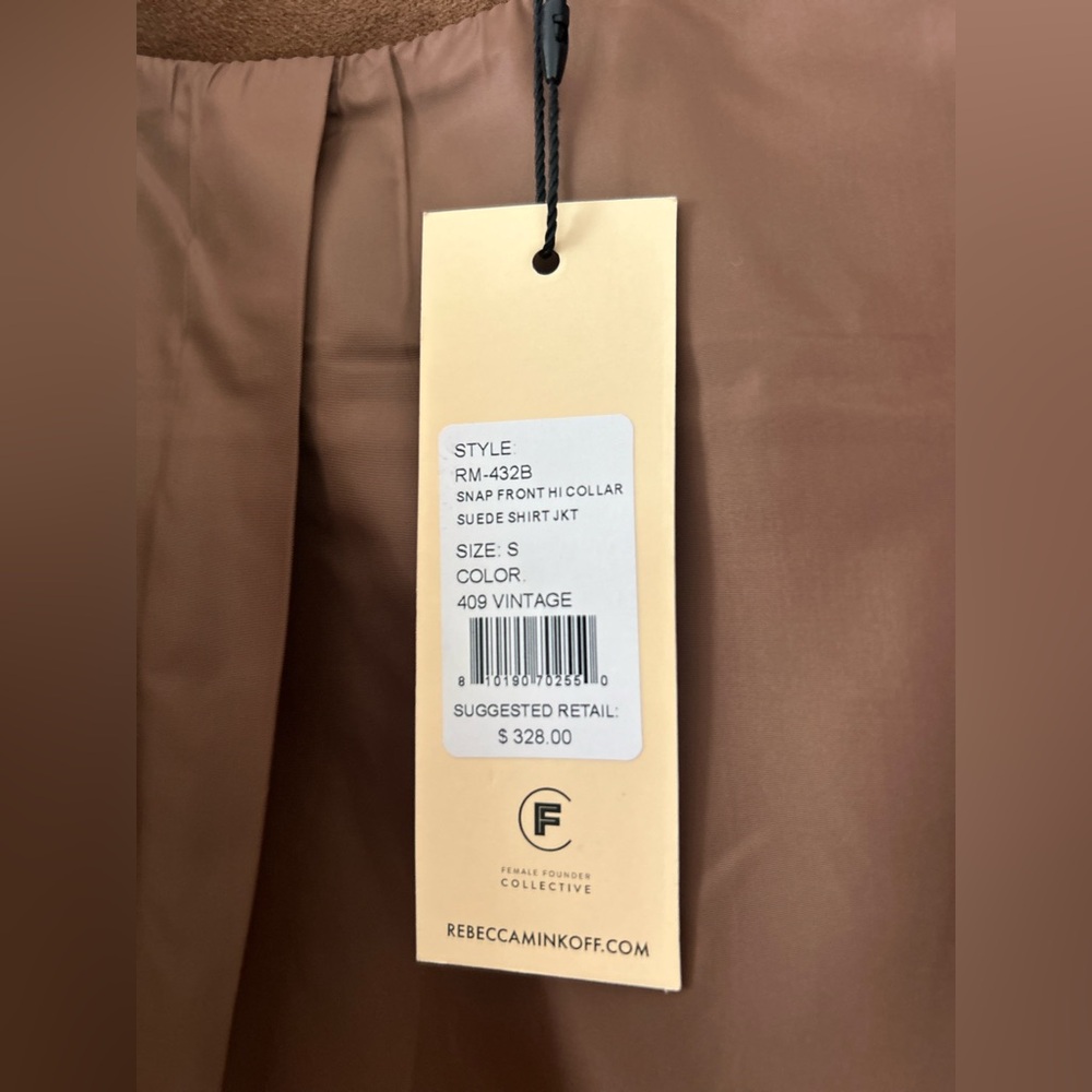 Rebecca Minkoff Chestnut Brown Suede-Effect Snap Jacket - Picture 5 of 11